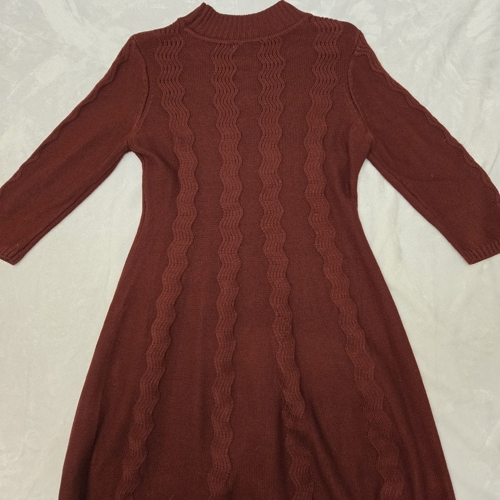 Cable Knit Rust Dress - Picture 7 of 7